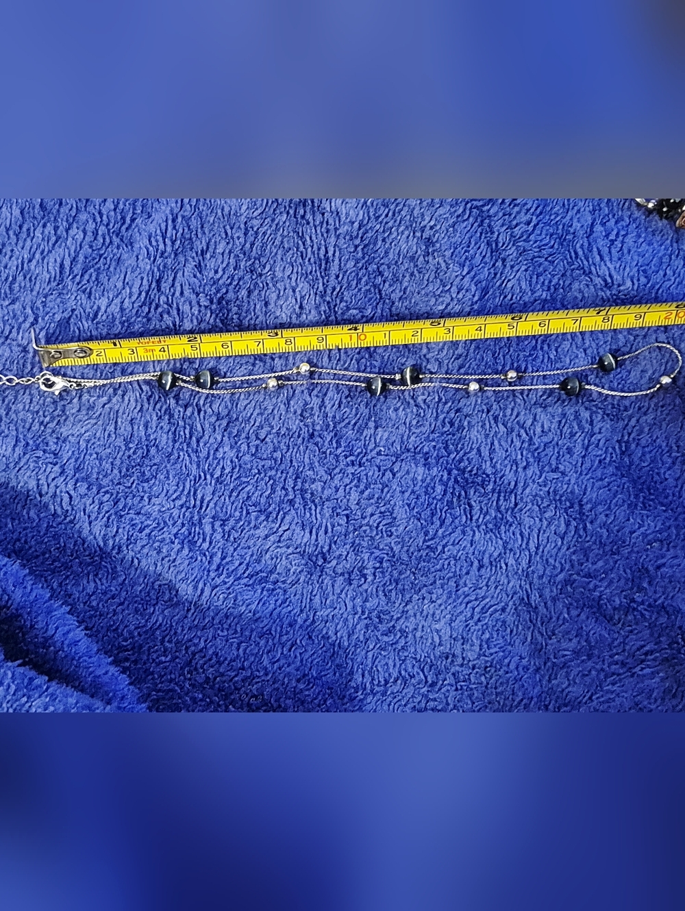 Sterling Silver Black Bead Layered Necklace